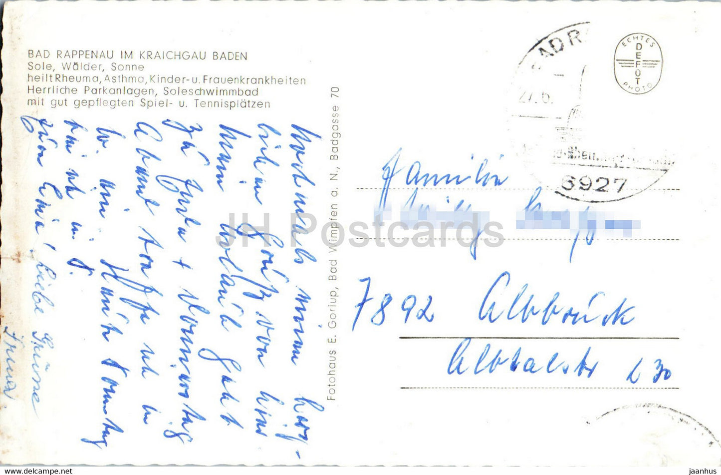 Grusse aus Bad Rappenau - carte postale ancienne - Allemagne - utilisé