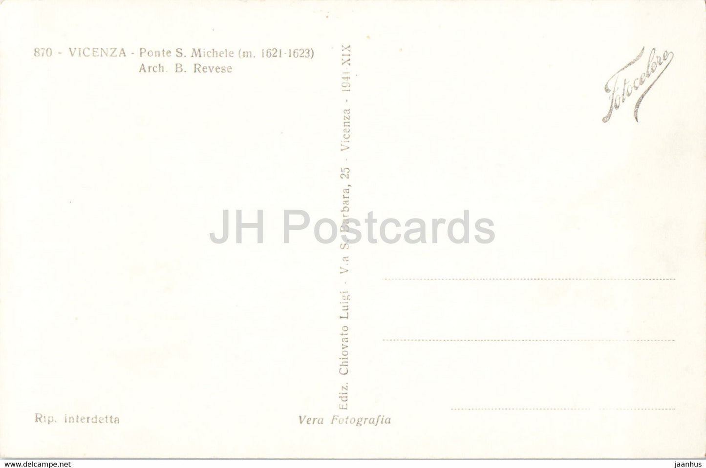 Vicenza - Ponte S Michele - bridge - 870 - old postcard - Italy - unused