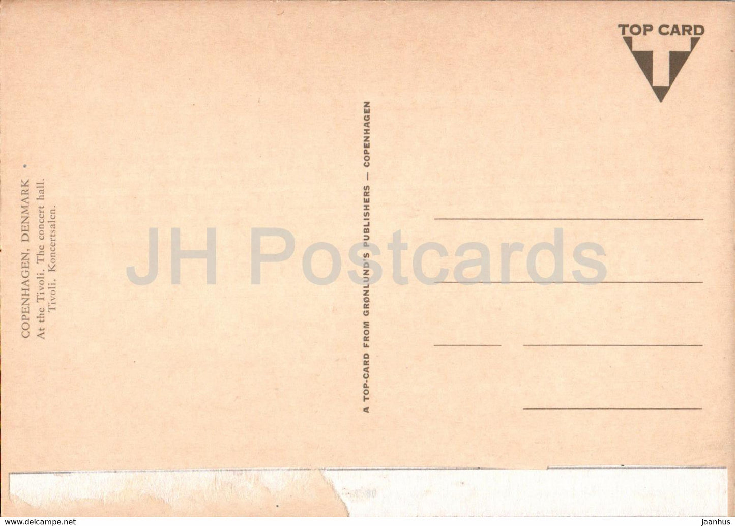 Copenhagen - Kopenhagen - At the Tivoli - The Concert Hall - Koncertsalen - Denmark - unused