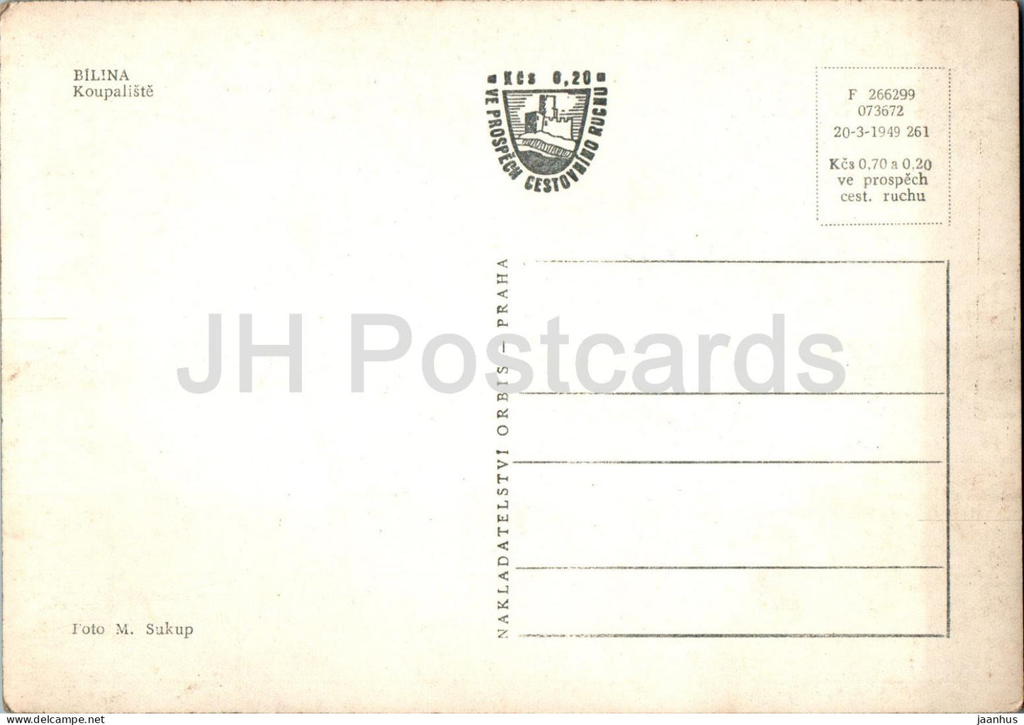 Bilina - koupaliste - Czech Repubic - Czechoslovakia - unused
