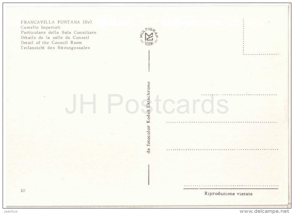 Castello Imperiali - castle - Francavilla Fontana - Brindisi - Puglia - 10 - Italia - Italy - unused - JH Postcards