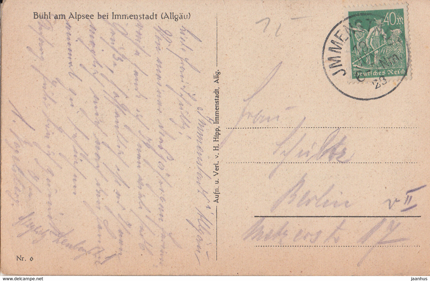 Buhl am Alpsee bei Immenstadt - Allgau - old postcard - 6 - 1928 - Germany - used
