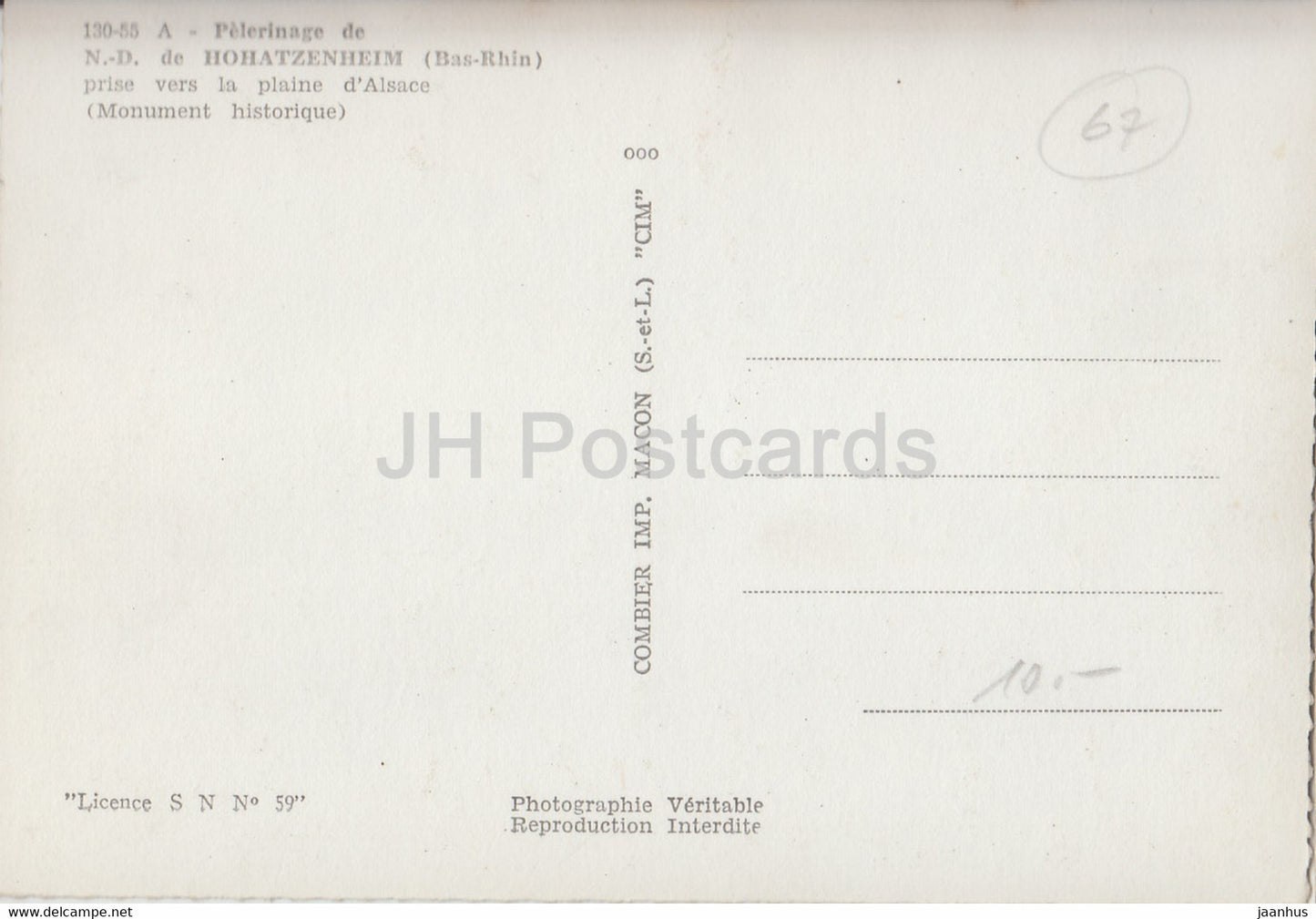 Pelerinage de ND de Hohatzenheim - prise vers la plaine d'Alsace - France - inutilisé