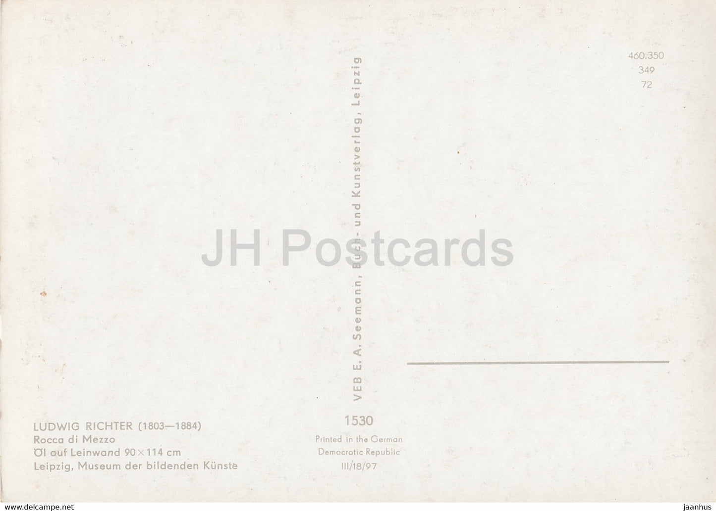 peinture de Ludwig Richter - Rocca di Mezzo - 1530 - Art allemand - Allemagne DDR - inutilisé
