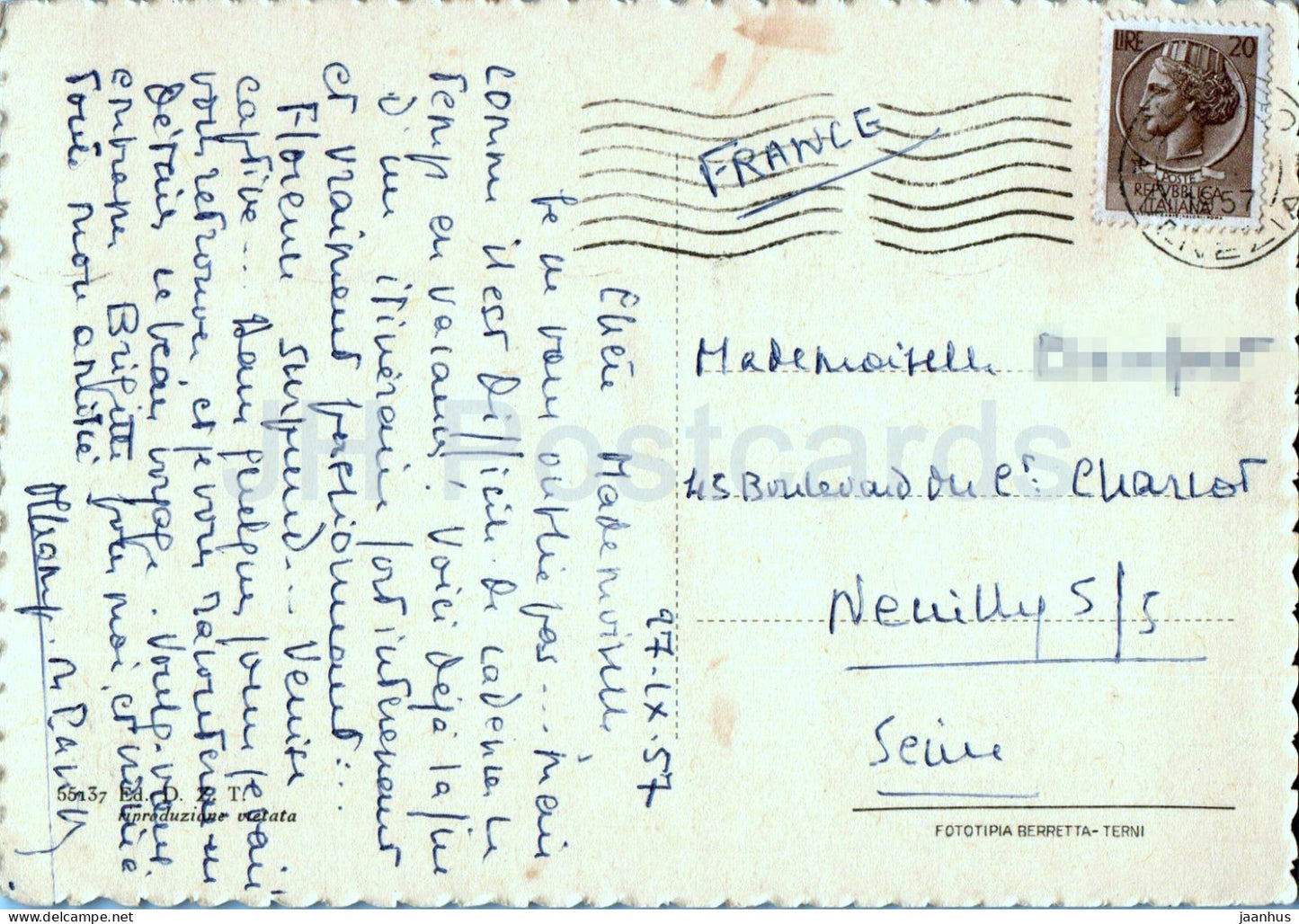 Venezia - Venice - Canal Grande - Ponte degli Scalzi - Scalzi Bridge - boat - old postcard - 1957 - Italy - used