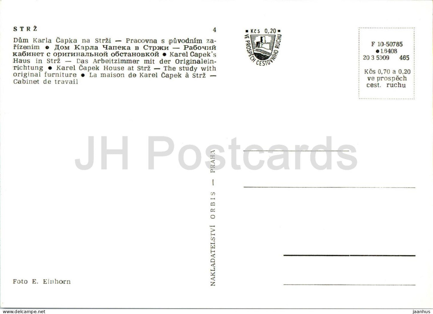 Strz - Czech writer Karel Capek House - study with original furniture - museum - Czech Repubic - Czechoslovakia - unused