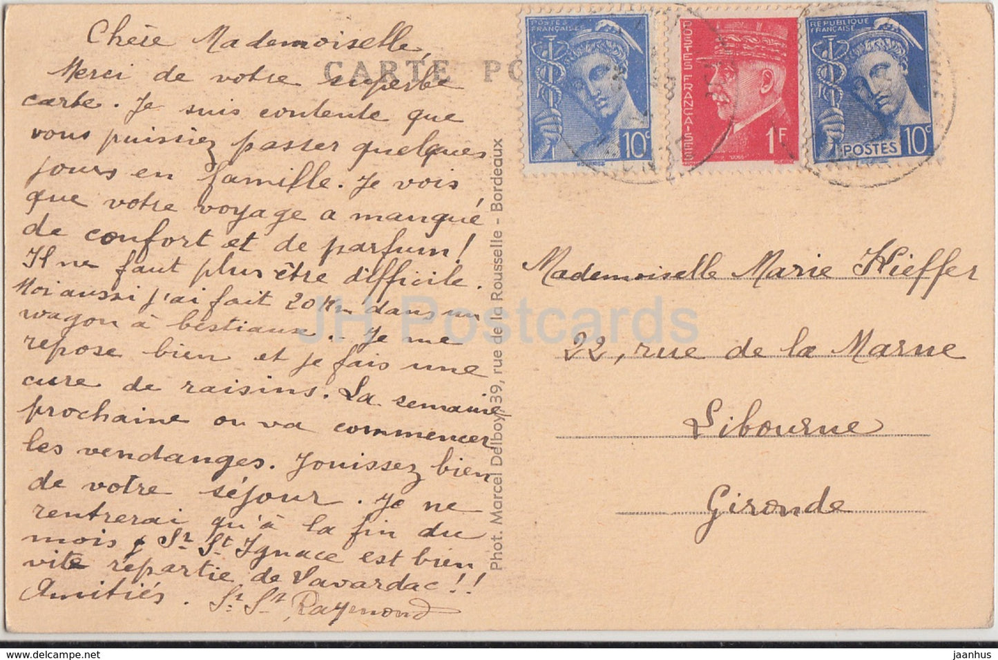 Bourg sur Gironde - Un coin des Remparts - 33 - old postcard - France - used