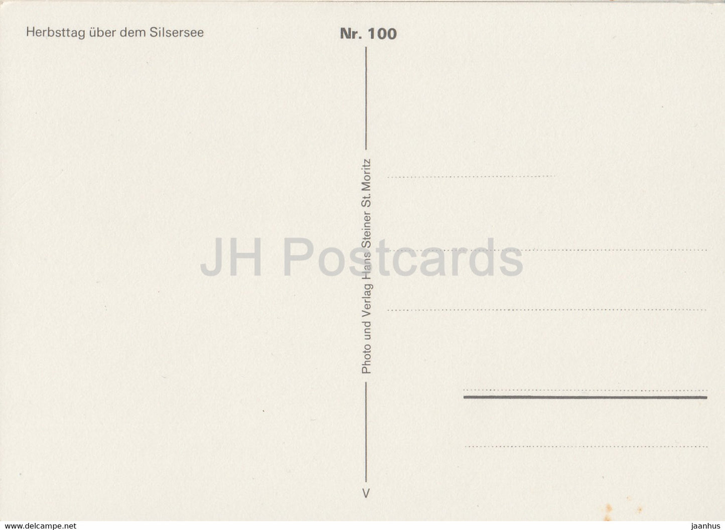 Herbsttag uber Silsersee - 100 - Switzerland - unused
