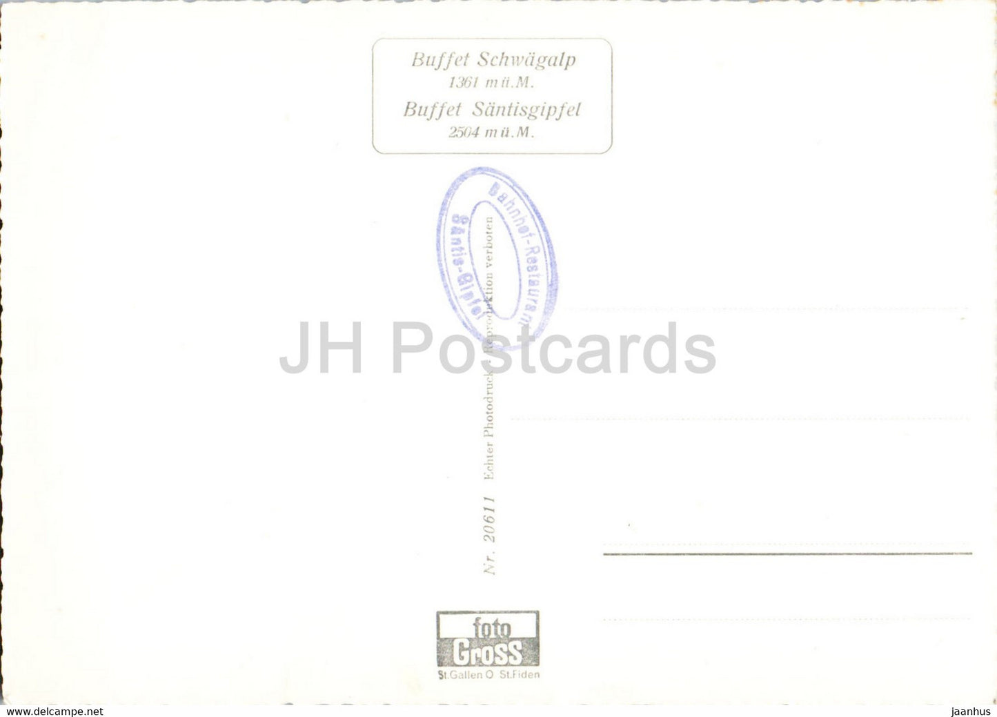 Bergstation & Restaurant der Santis Schwebebahn 2504 m - animals - sheep - 20611 - old postcard - Switzerland - unused