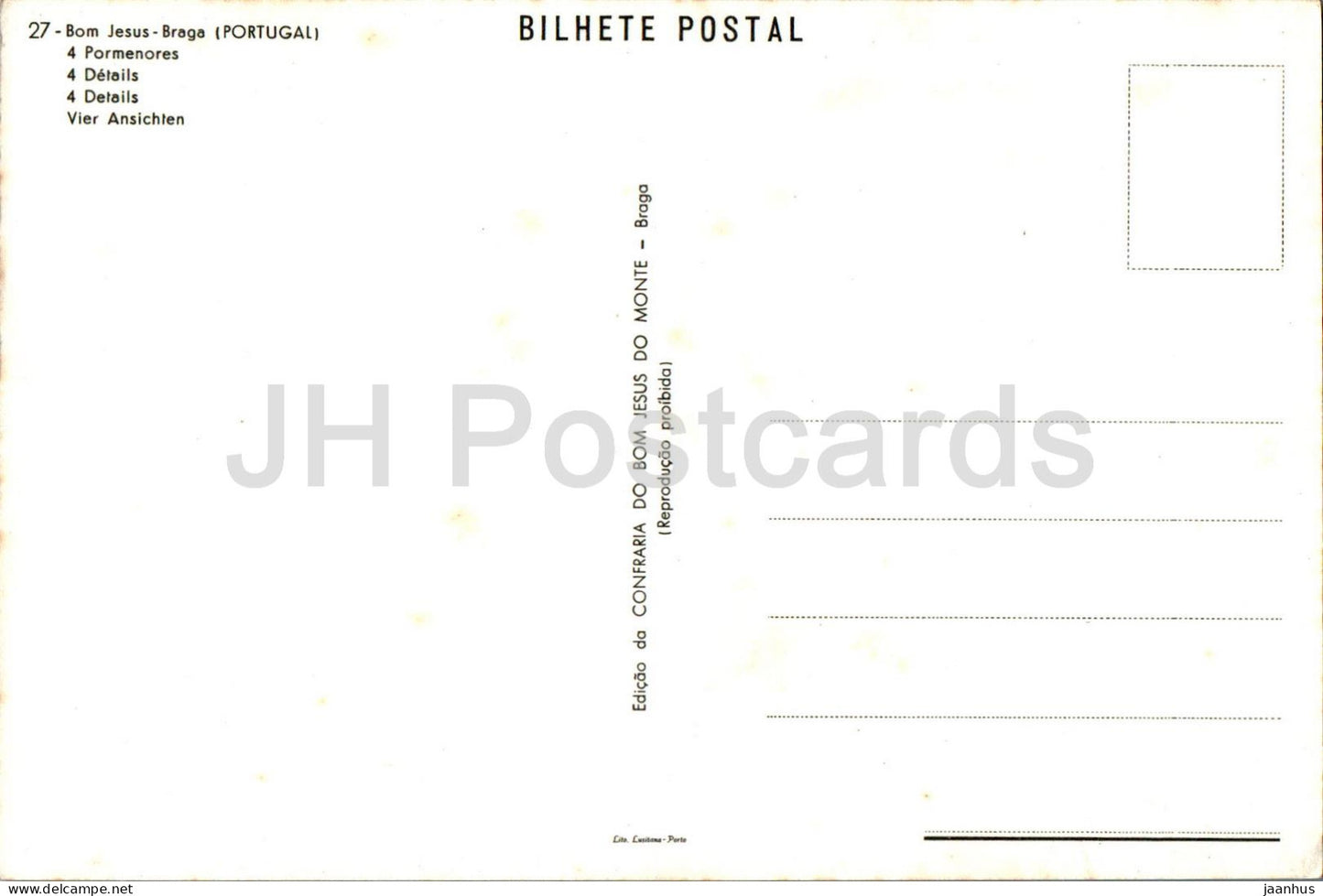 Braga - Bom Jesus - Pormenores - Multiview - 27 - Potugal - unbenutzt