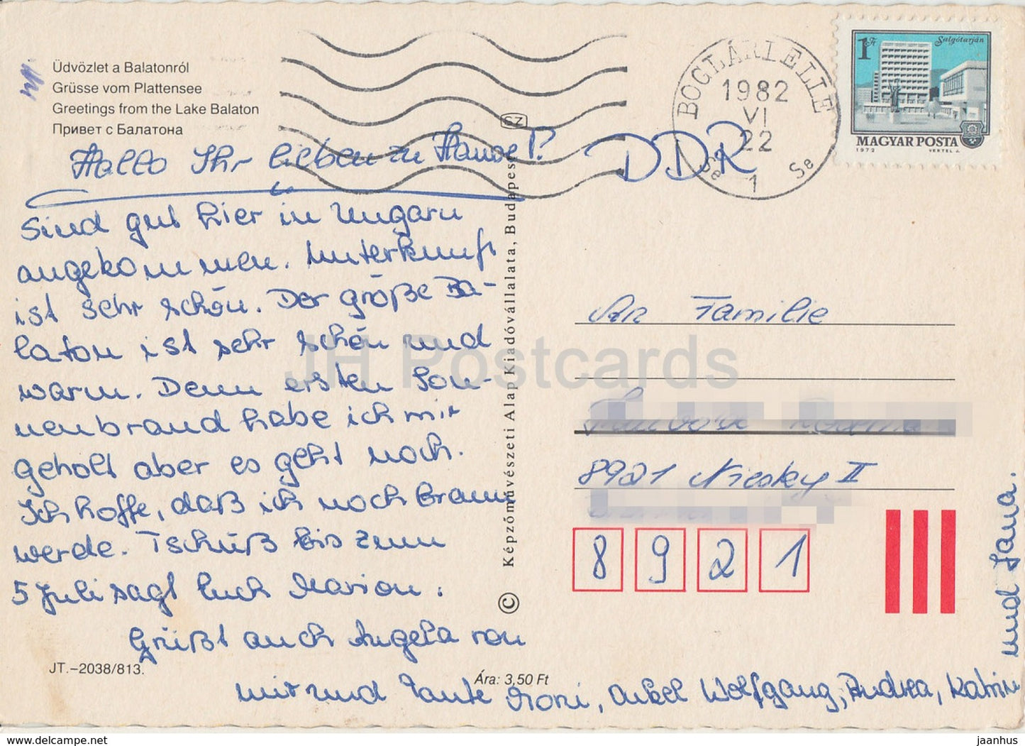 Grüße vom Plattensee – Windsurfen – Boot – Stadt – Multiview – 1982 – Ungarn – gebraucht