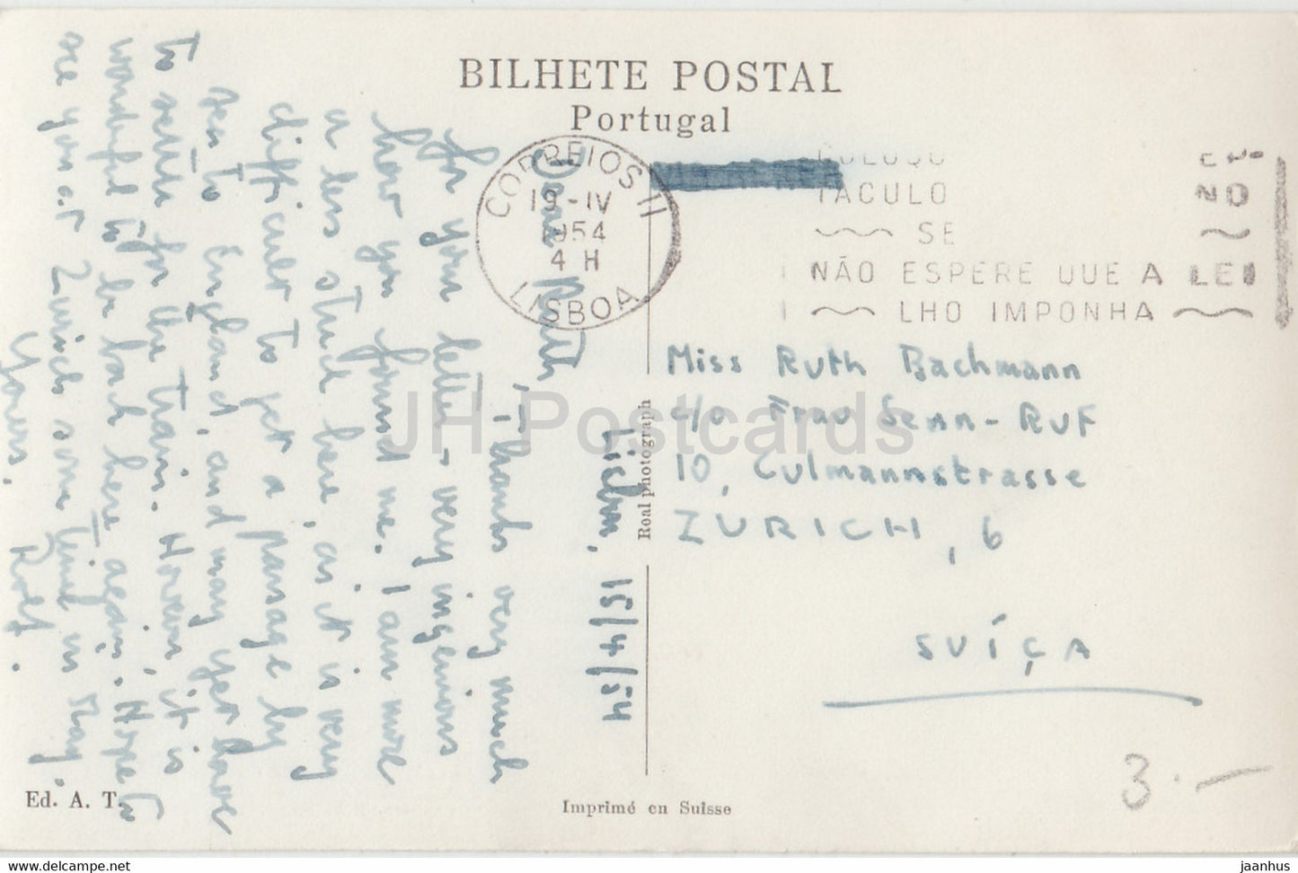 Lisboa - Lisbonne - Vista d'aviao - 505 - carte postale ancienne - 1954 - Portugal - occasion