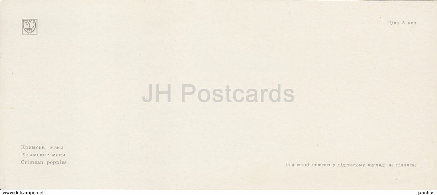 Crimean poppies - flowers - Crimea - 1979 - Ukraine USSR - unused