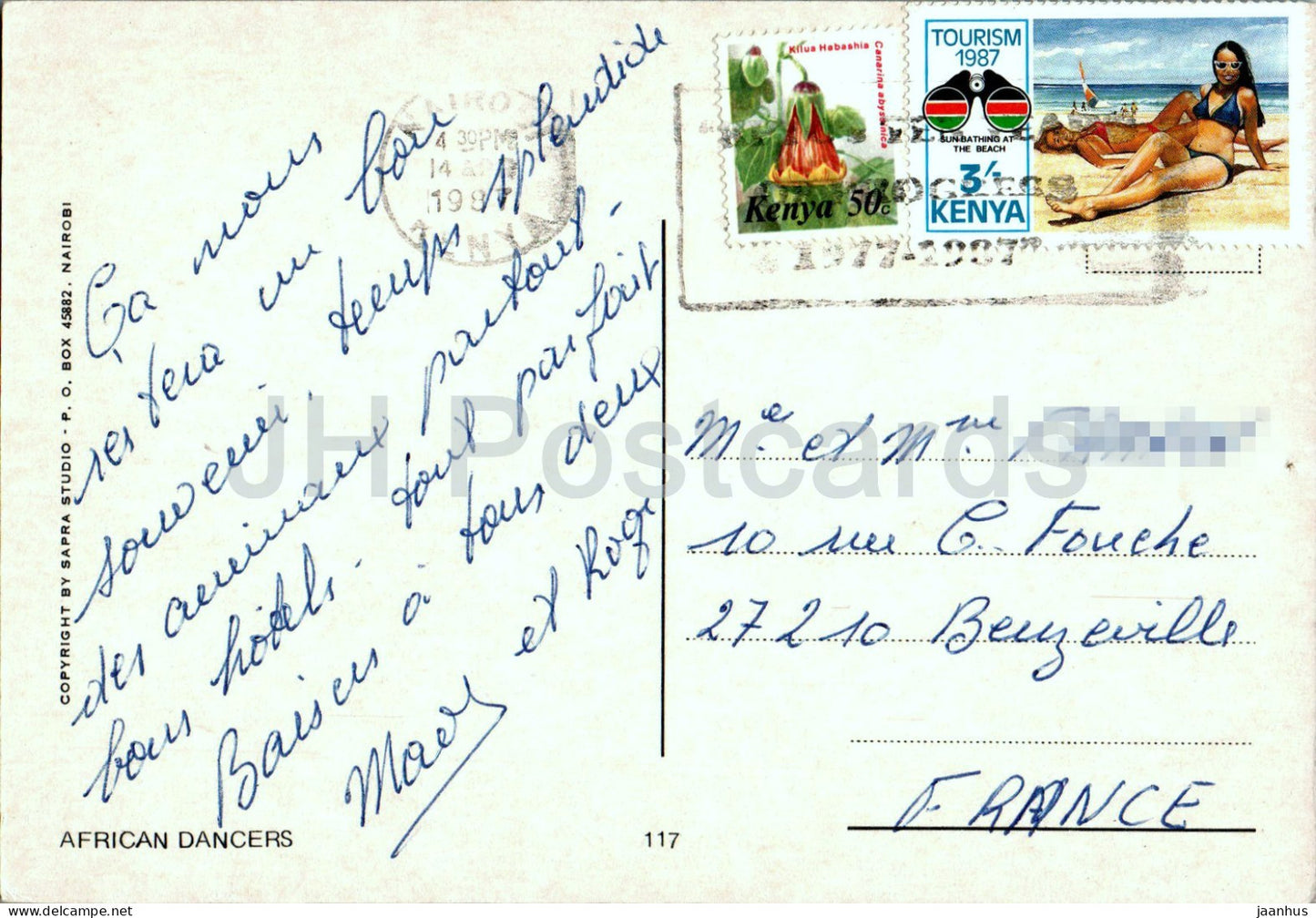 Danseurs africains - costumes folkloriques - danse folklorique - 117 - 1987 - Kenya - utilisé