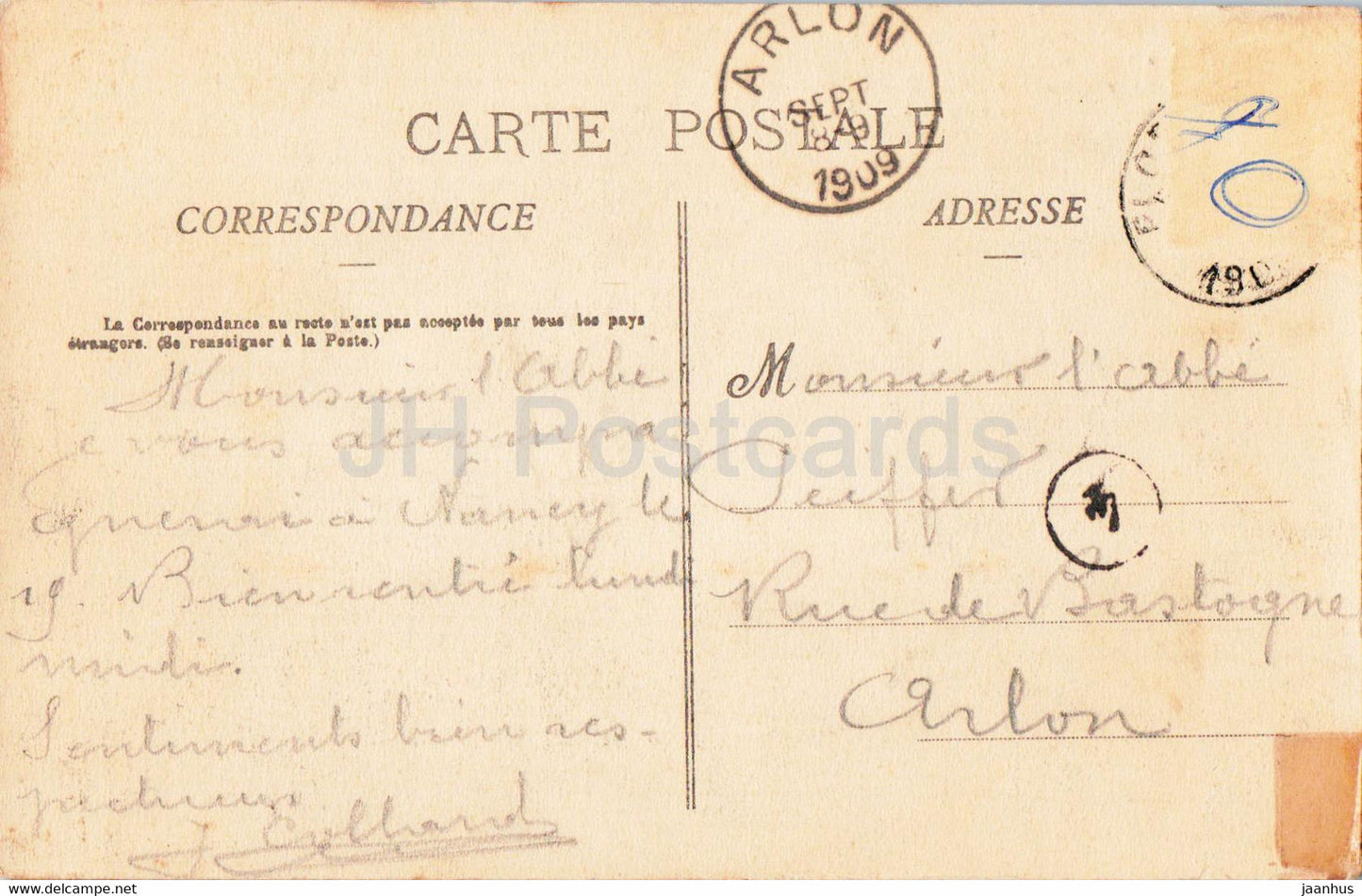 Ruines de l'Abbaye d'Orval - carte postale ancienne - 1909 - Belgique - occasion