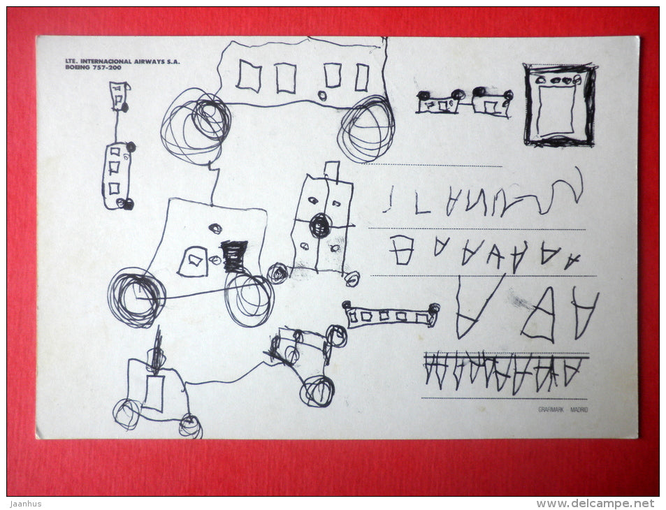 Fly the Bluebirds - airplane - passenger plane - Boeing 757-200 - used - JH Postcards