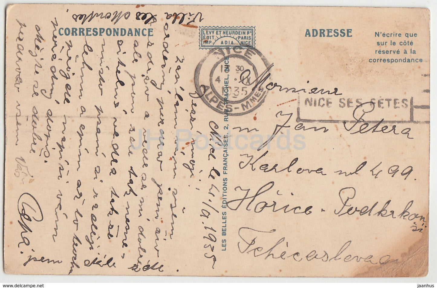 Juan-Les-Pins - La Pinede et l'Escadre - 136 - Adia - old postcard - 1935 - France - used