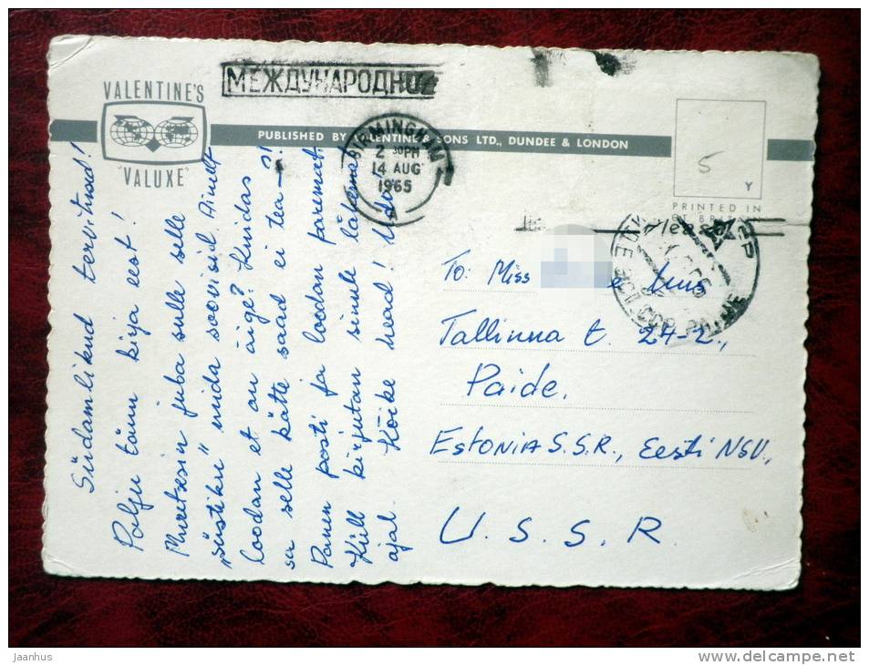 Birmingham - Albany Hotel and Ringway - sent to Estonia, USSR 1965 - stamp removed - England - United Kingdom - used - JH Postcards