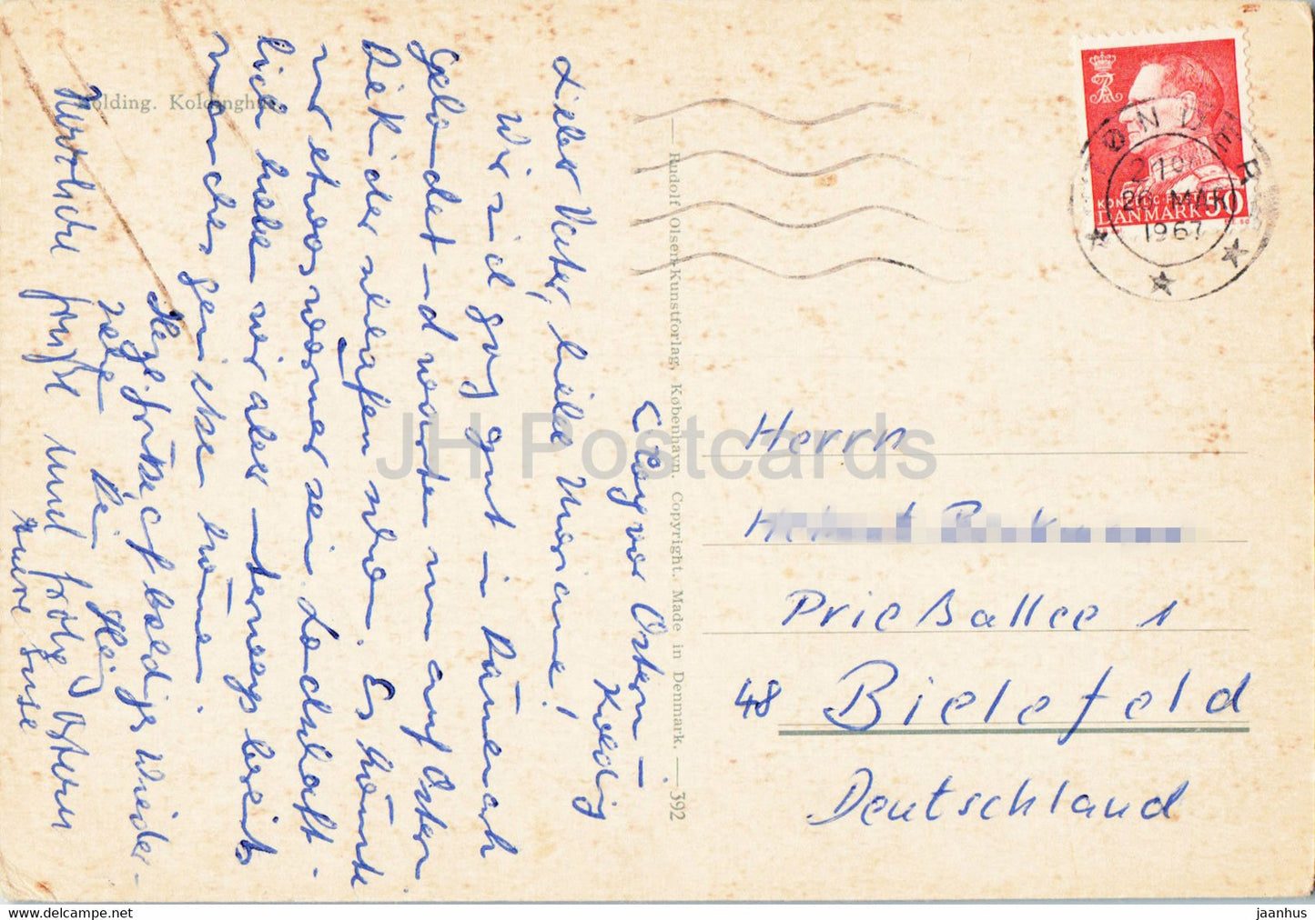 Kolding - Koldinghus - cygne - oiseaux - château - 1967 - Danemark - utilisé