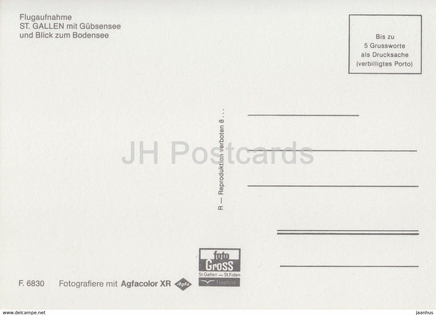 St Gall - St Gallen - Flugaufnahme - Gubsensee - Bodensee - vue - 6830 - Suisse - inutilisé