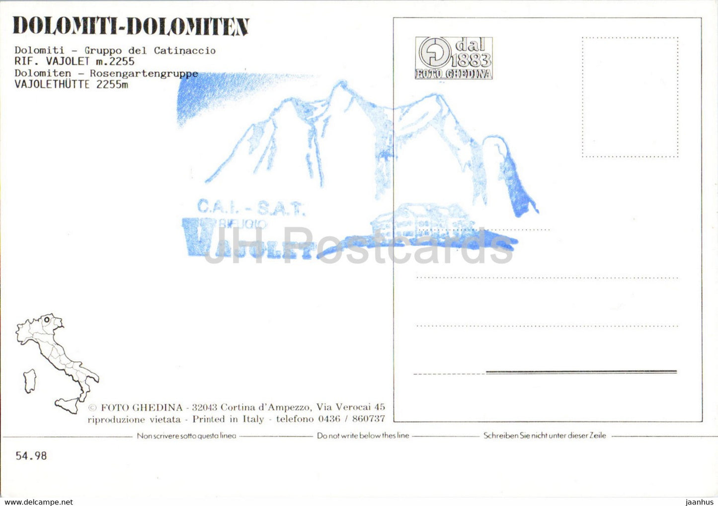 Rifugio Vajolet Hutte - Dolomiti - Gruppo del Catinaccio - Italie - inutilisé