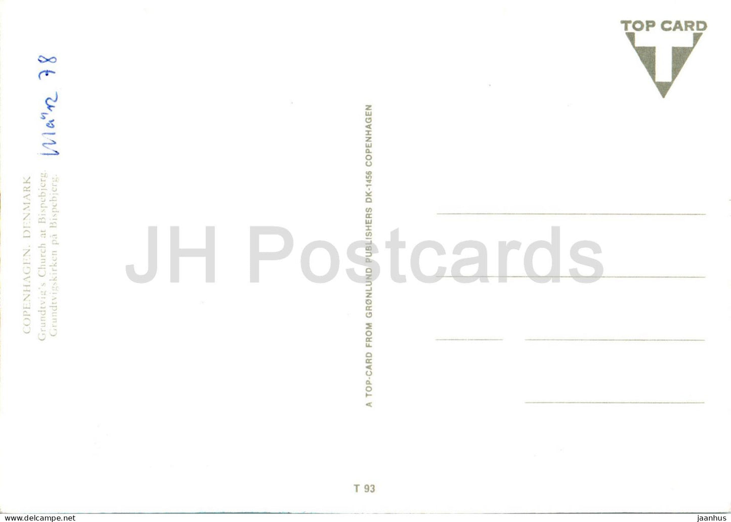 Copenhague - Kobenhavn - Grundtvigskirken pa Bispebjerg - Église Grundtvigs à Bispebjerg - T 93 - Danemark - occasion