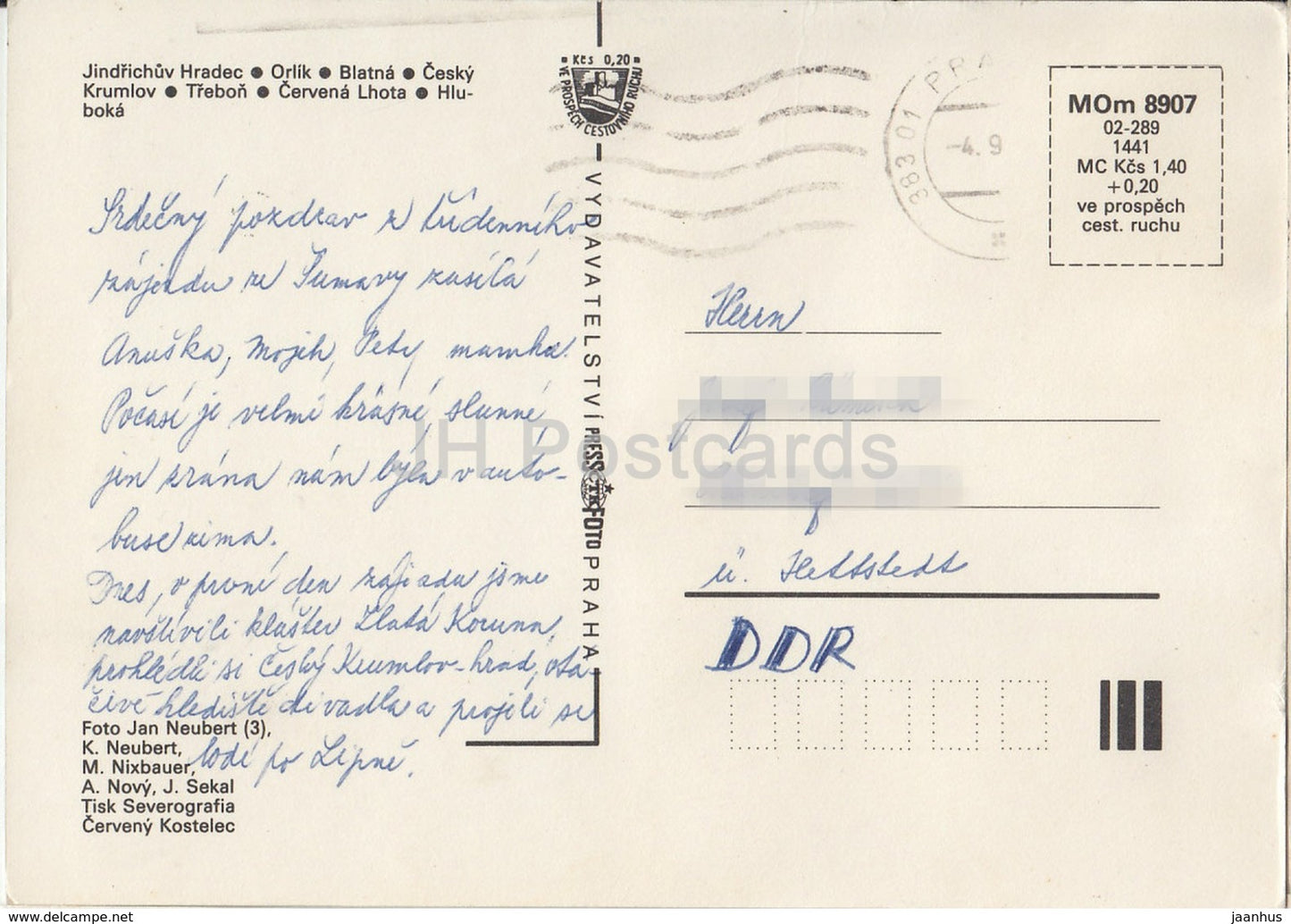 South Bohemian Castles - Orlik - Blatna - Cesky Krumlov - Trebon - multiview - Czechoslovakia - Czech Republic - used