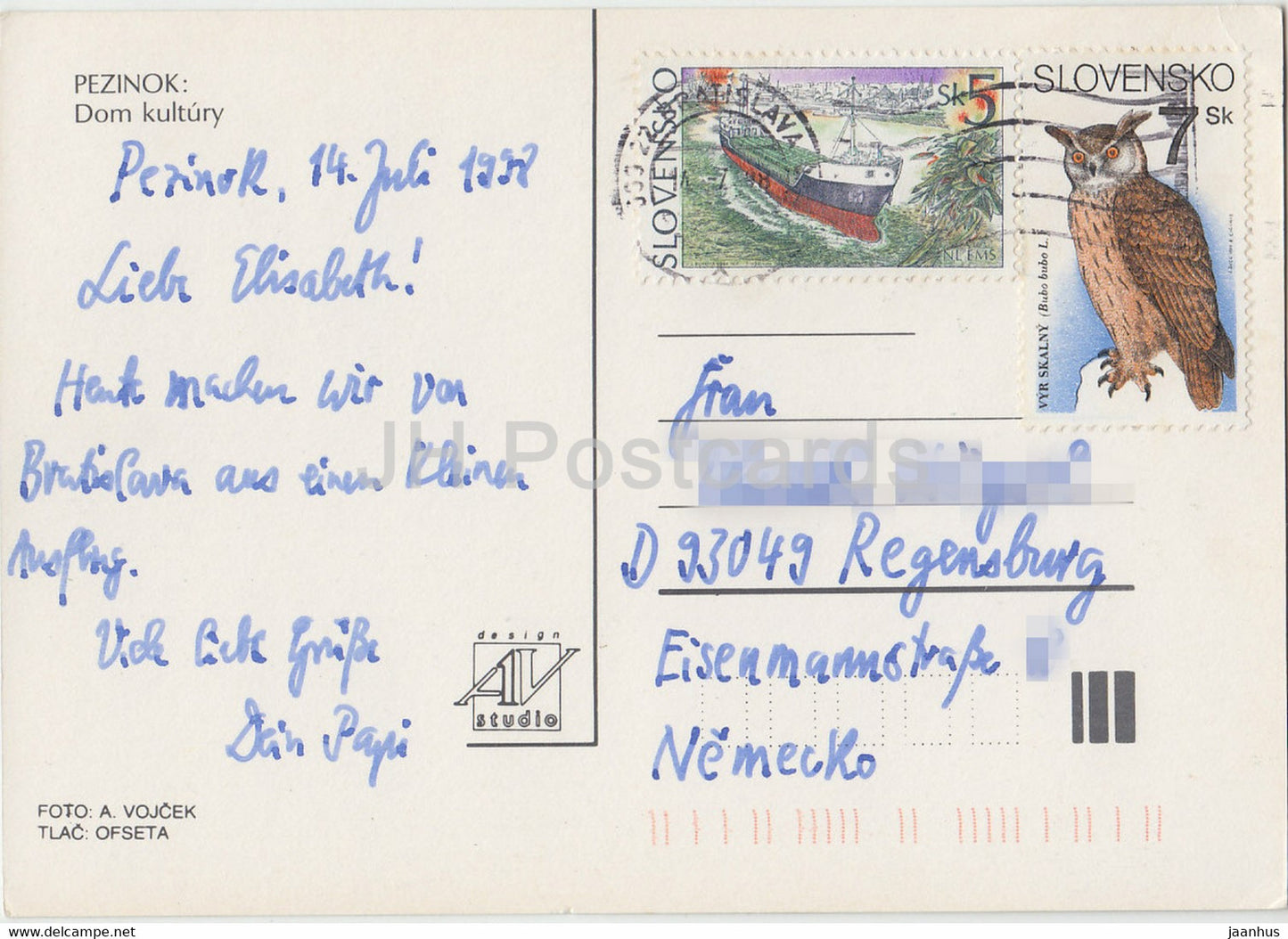 Pezinok - Dom Kultury - Culture House - 1998 - Slovakia - used