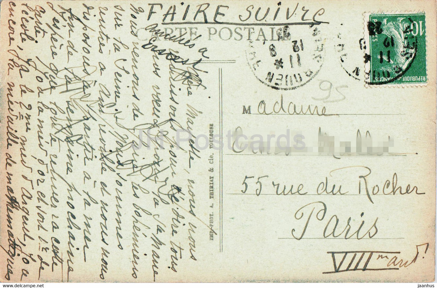 Vetheuil - La Seine et les Cotes - alte Postkarte - 1923 - Frankreich - gebraucht