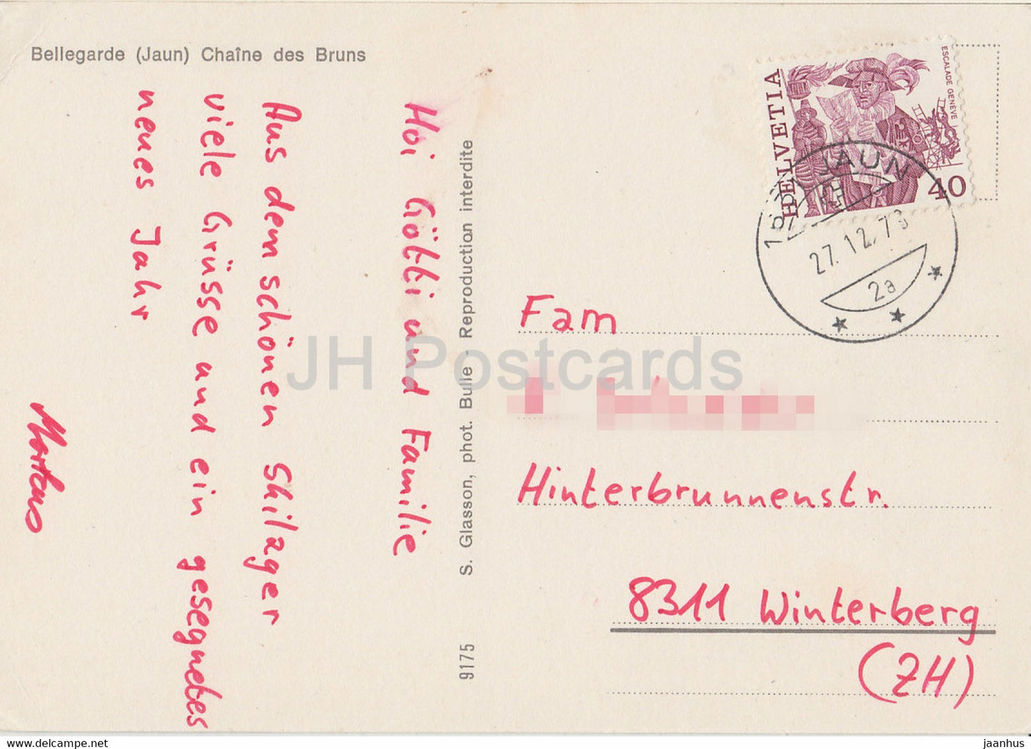 Bellegarde - Jaun - Chaine des Bruns - Switzerland - used