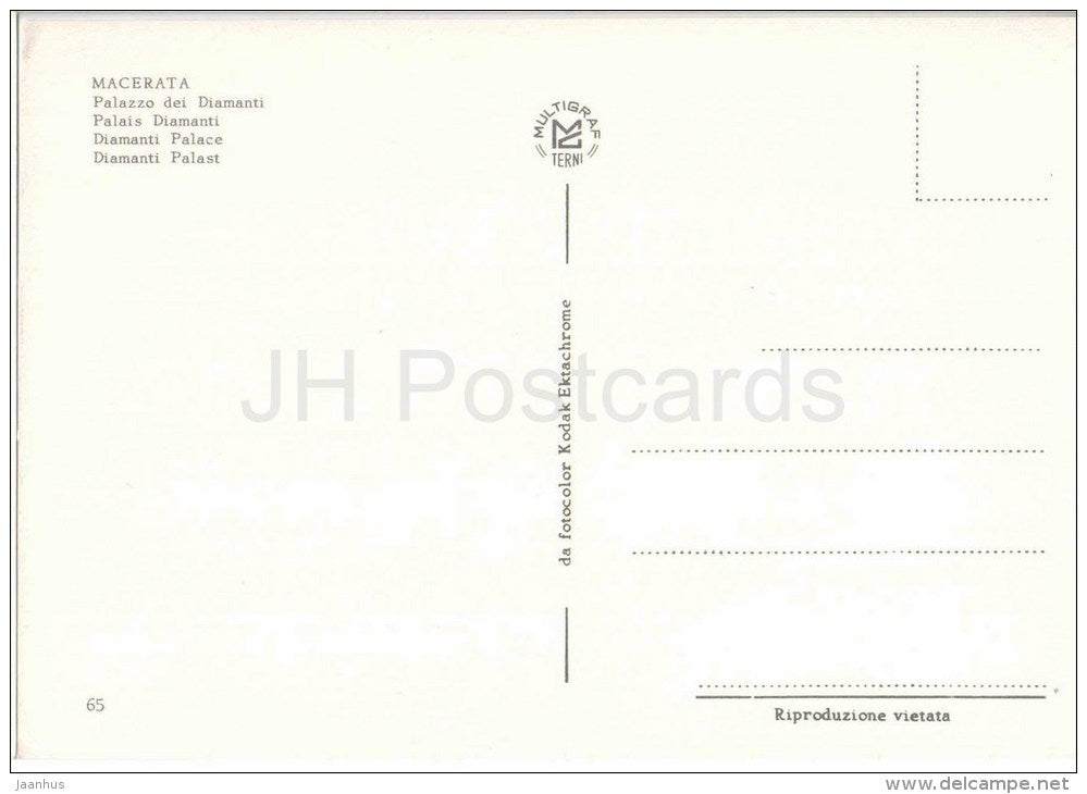 Palazzo dei Diamanti - palace - Macerata - Marche - 65 - Italia - Italy - unused - JH Postcards