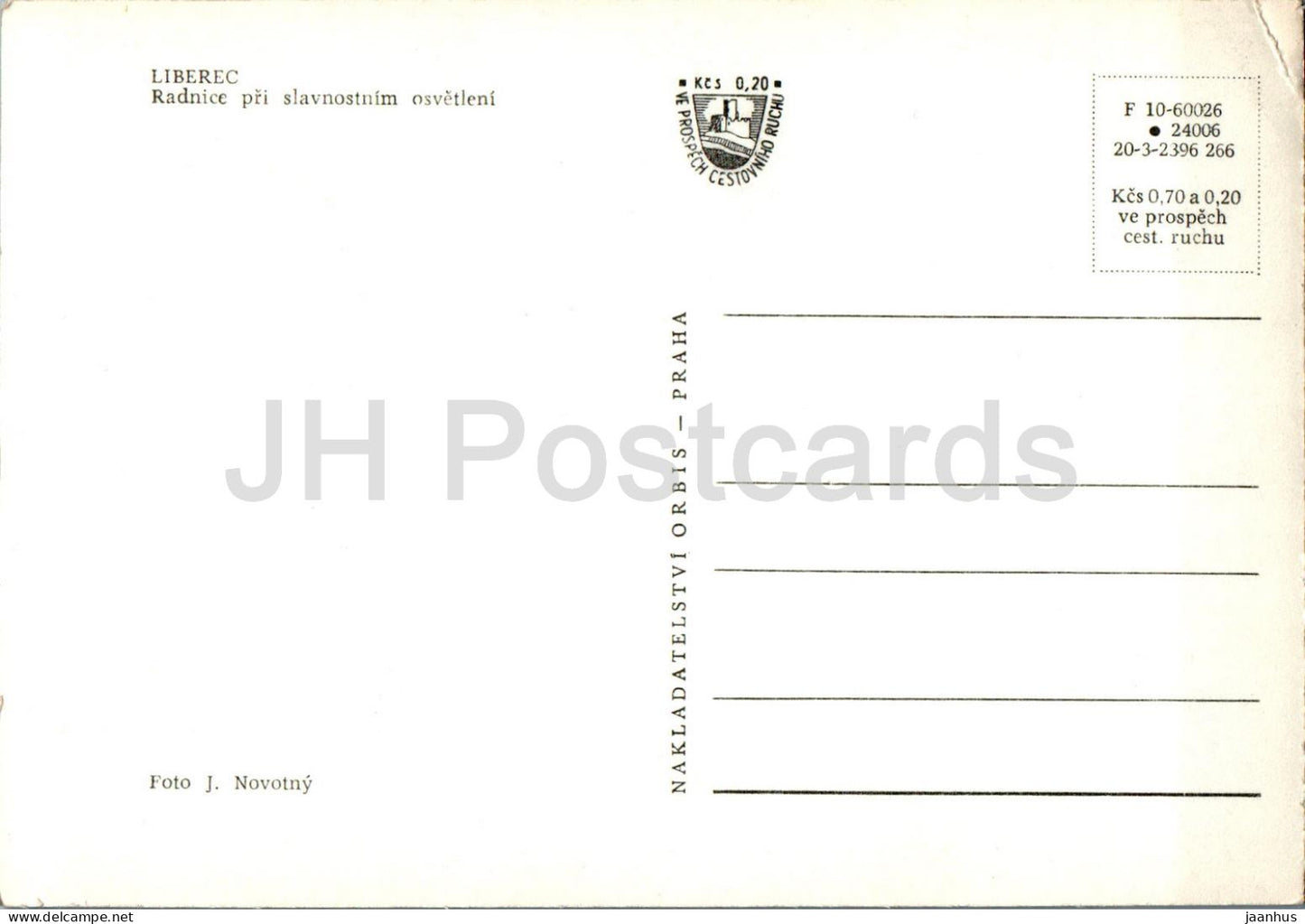 Liberec - Radnice pri slavnostnim osvetleni - Town Hall at lightning - Czech Repubic - Czechoslovakia - unused