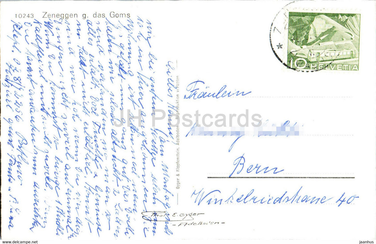 Zeneggen g das Goms - 10243 - 1950 - old postcard - Switzerland - used