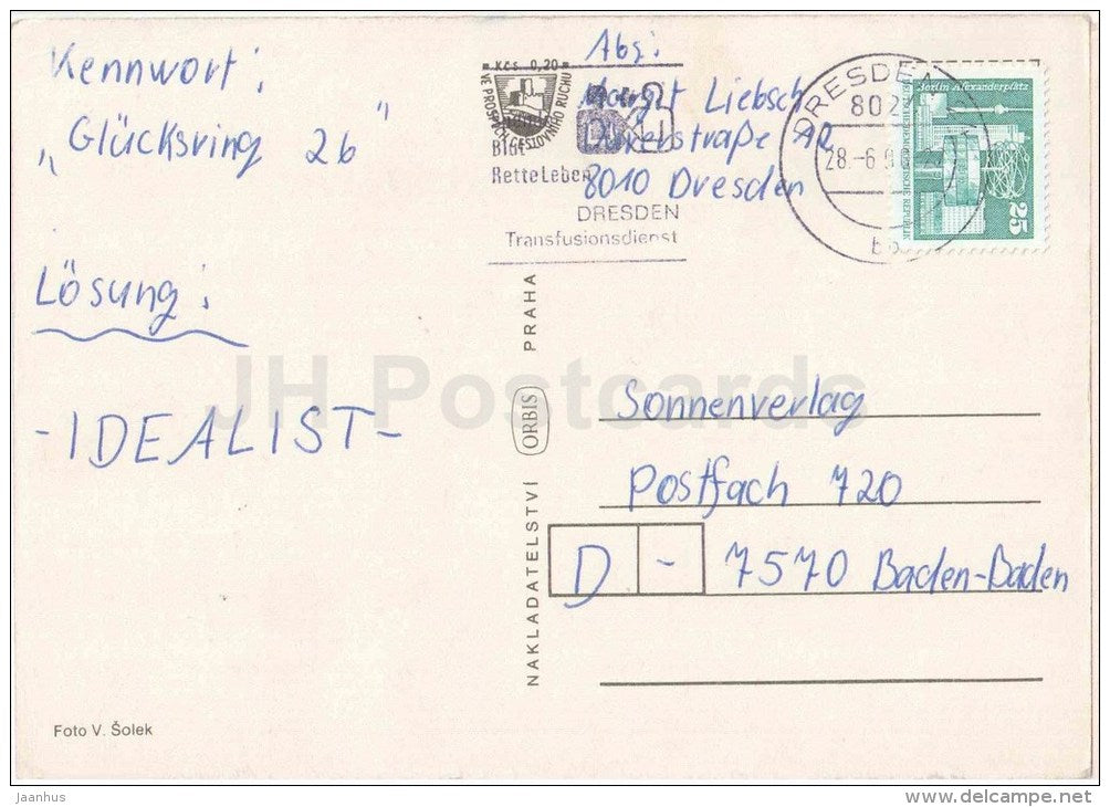 Tiske Steny - rock formations - Czechoslovakia - Czech - used - JH Postcards