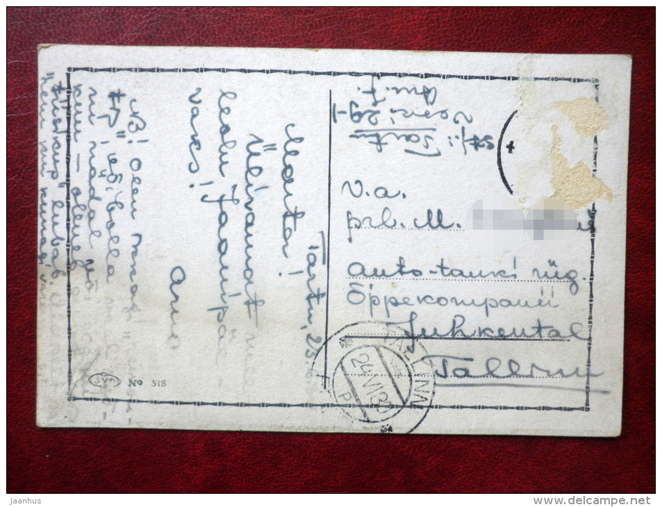 painting by Ad. Hinzpeter , In der Heimat, In der Heimat - town view - No 518 - old postcard - used - JH Postcards