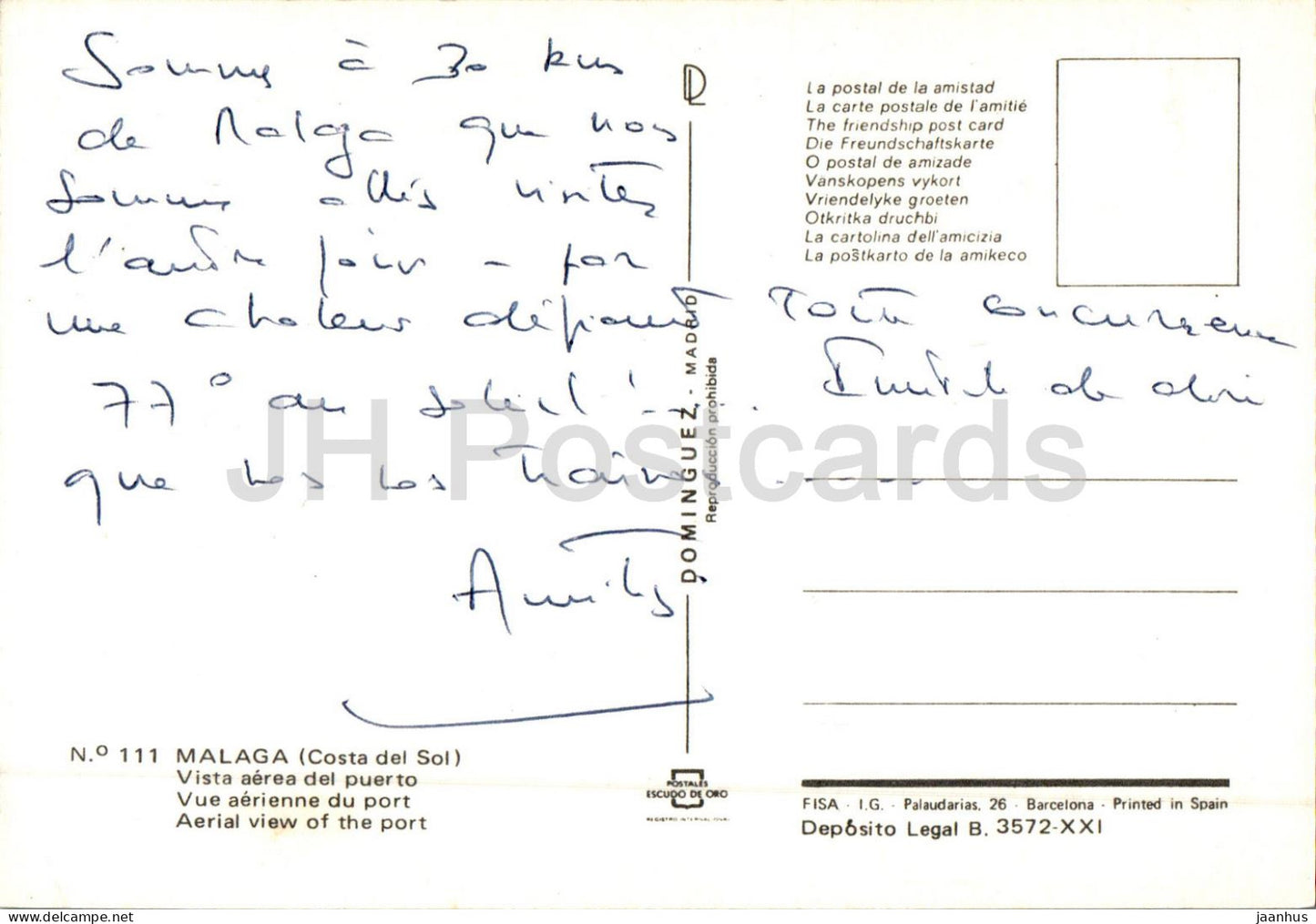 Malaga - Costa Del Sol - Vista aerea del puerto - Aerial view of the port - ship - 111 - Spain - used