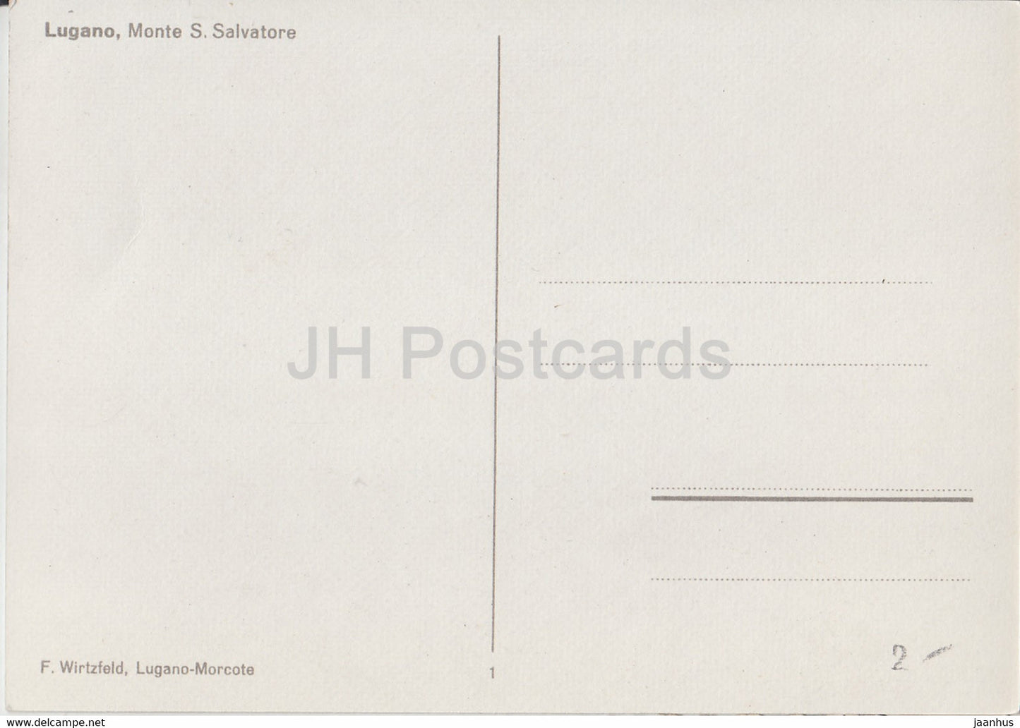 Lugano - Monte S Salvatore - Switzerland - unused