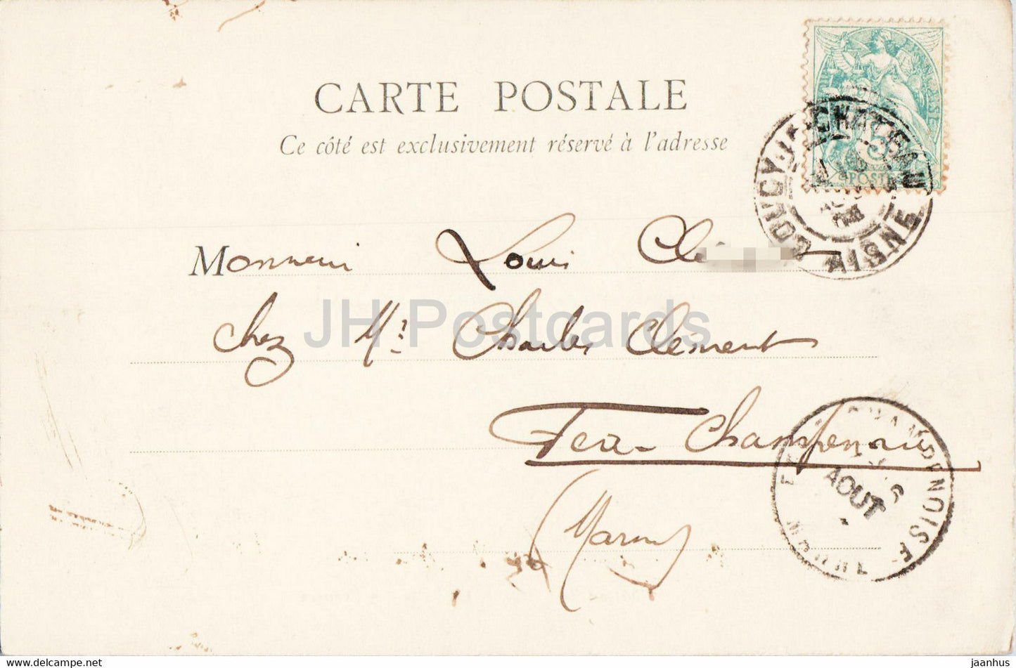 Chateau de Coucy - La Salle des Preuses - old postcard - 1904 - France - used