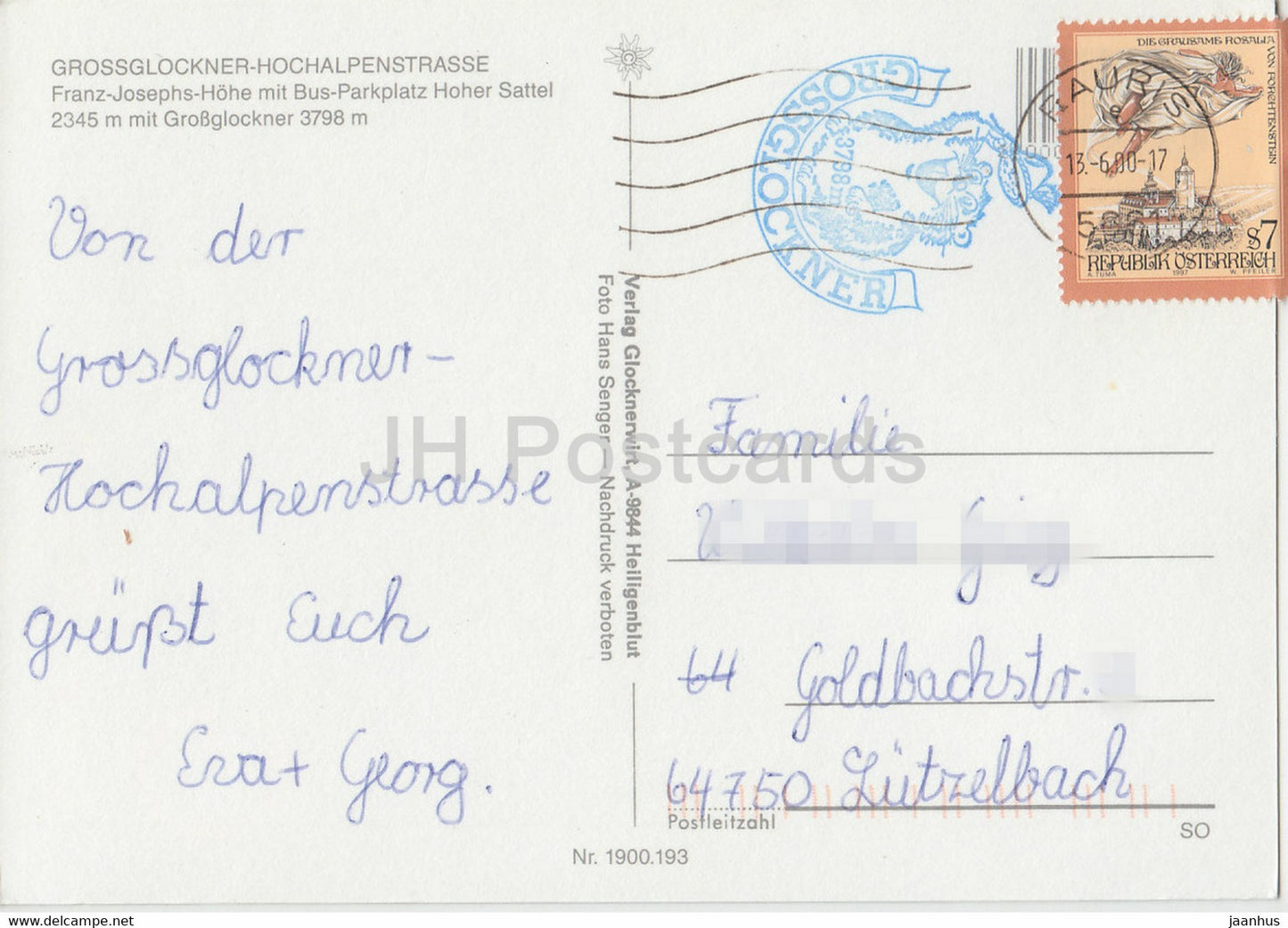 Großglockner 3798 m - Traumstraße der Alpen - Franz Josephs Höhe - Busparkplatz - 2000 - Österreich - gebraucht