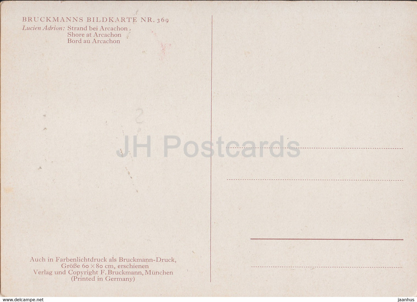 peinture de Lucien Adrien - Strand bei Arcachon - Rivage d'Arcachon - Art français - Allemagne - inutilisé