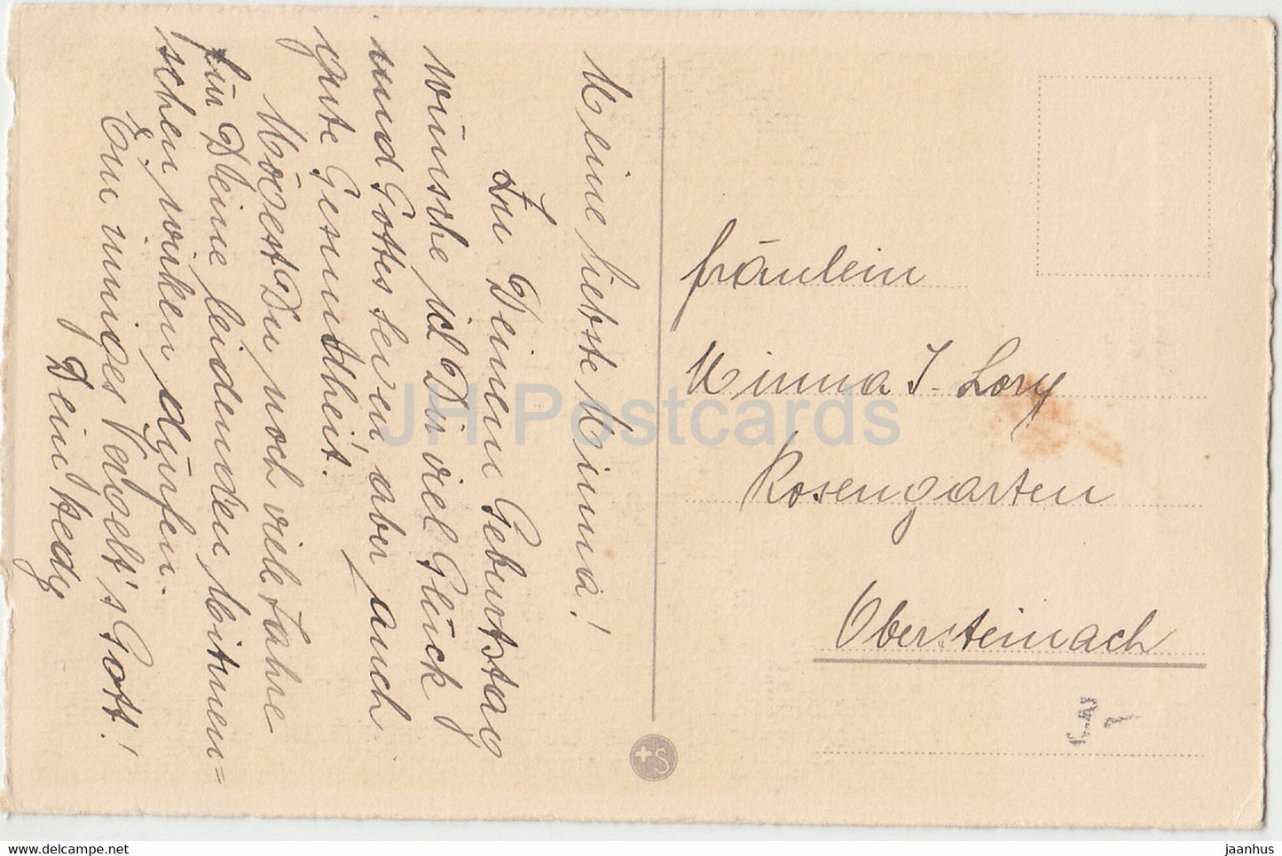 Carte de vœux d'anniversaire - Herzliche Wunsche zum Geburtstag - fleurs - tulipes - carte postale ancienne - Suisse - utilisée