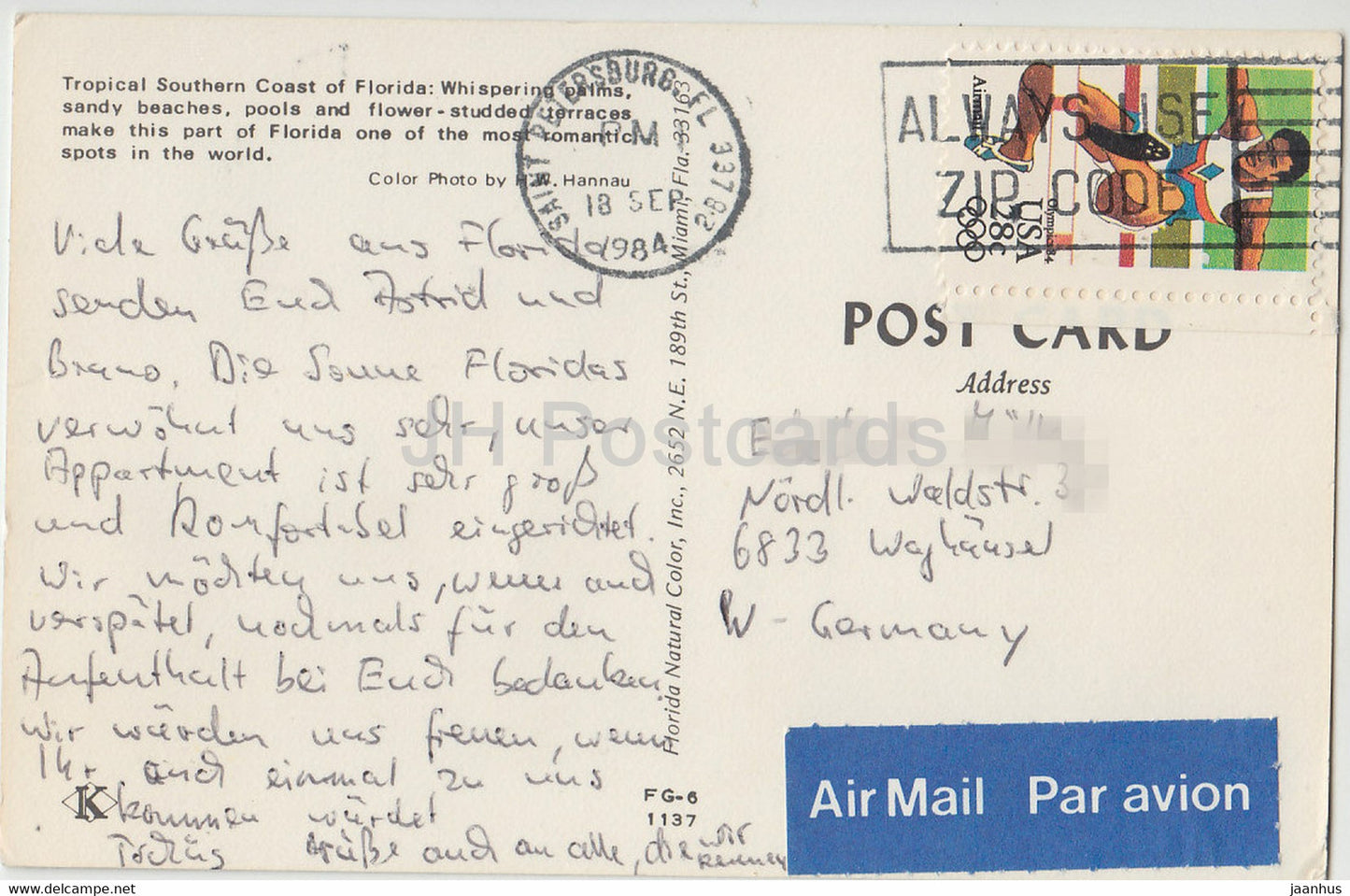 Tropical Southern Coast of Florida - beach - 1984 - USA - used