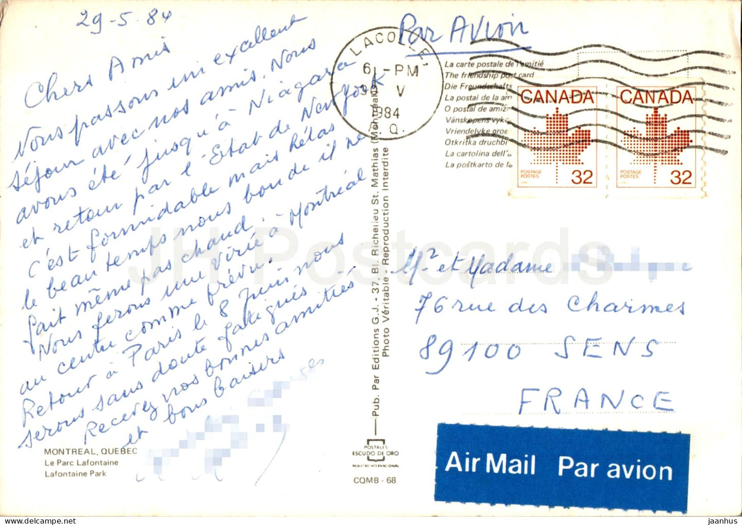 Montréal - Parc Lafontaine - multiview - 68 - 1984 - Canada - occasion