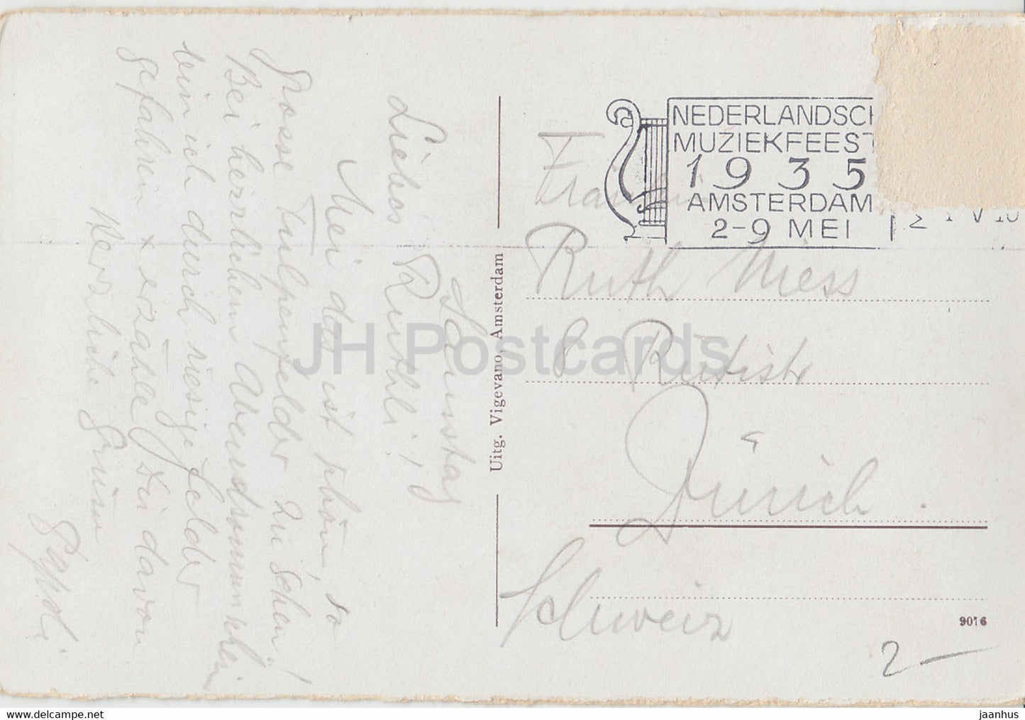 Bloeiende Bloembollenvelden - Hyacinten - windmill - old postcard - 1935 - Netherlands - used