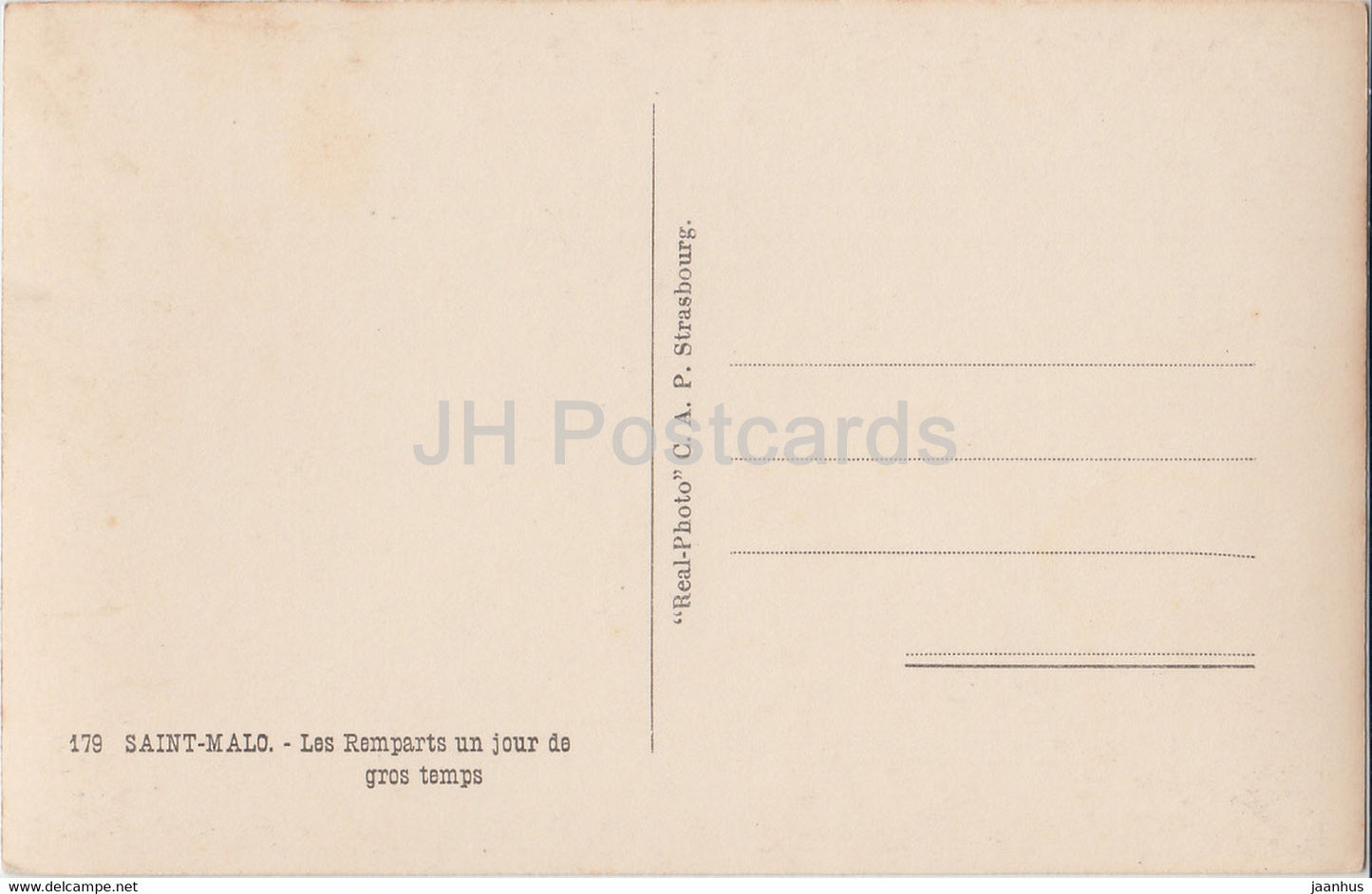 Saint Malo - Les Remparts un jour de gros temps - 179 - old postcard - France - unused