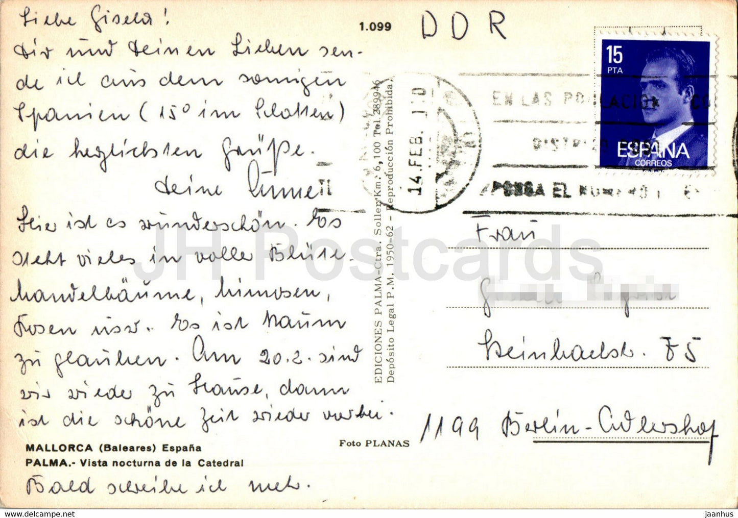 Palma de Mallorca - Vista Nocturna de la Catedral - cathedral - Mallorca - Spain - used