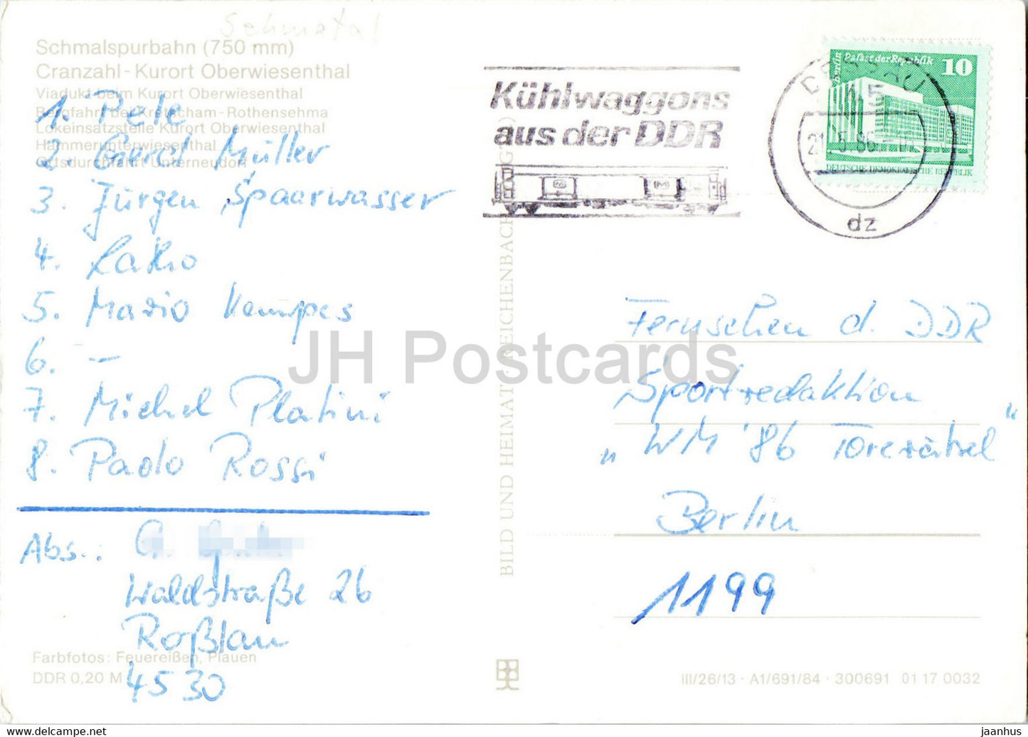 Schmalspurbahn - Cranzahl - Kurort Oberwiesenthal - train - chemin de fer - locomotive - 1986 Allemagne - d'occasion