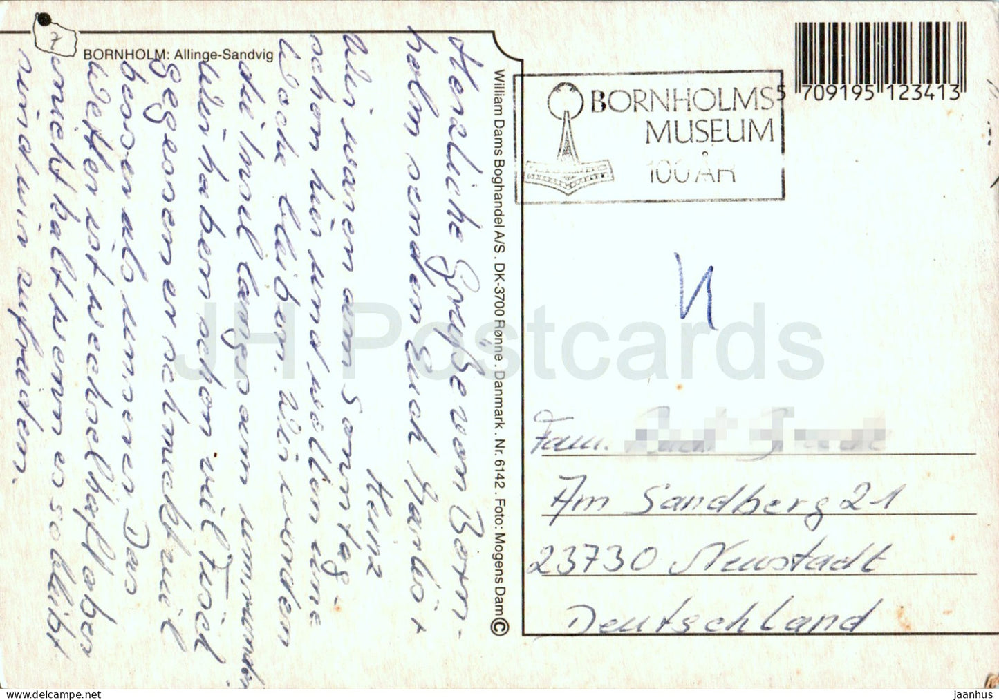 Bornholm - Allinge Sandvig - map - church - port - street - boat - multiview - 6142 - Denmark - used