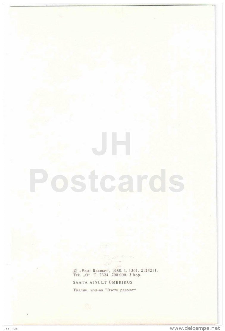 New Year Greeting Card - house - winter - REPRODUCTION ! - 1988 - Estonia USSR - unused - JH Postcards