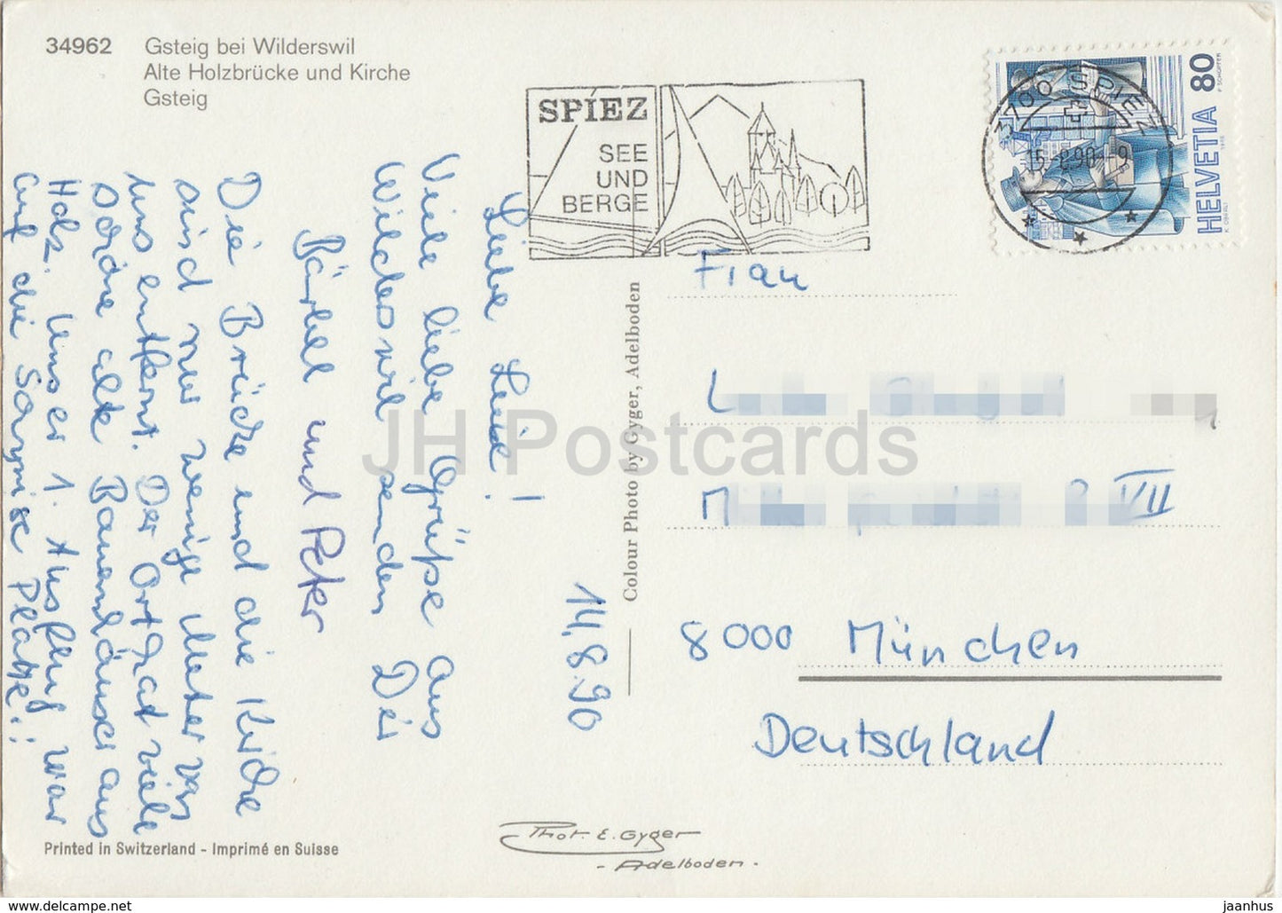 Gsteig bei Wilderswil - Alte Holzbrucke und Kirche - church - 34962 - 1990 - Switzerland - used